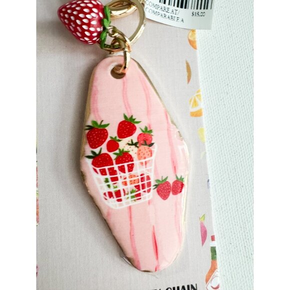 Piper K Strawberry Basket Theme Bag Charm and key Chain - Picture 3 of 3